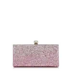 Jimmy Choo Celeste Clutch Flamingo & Platinum Ice